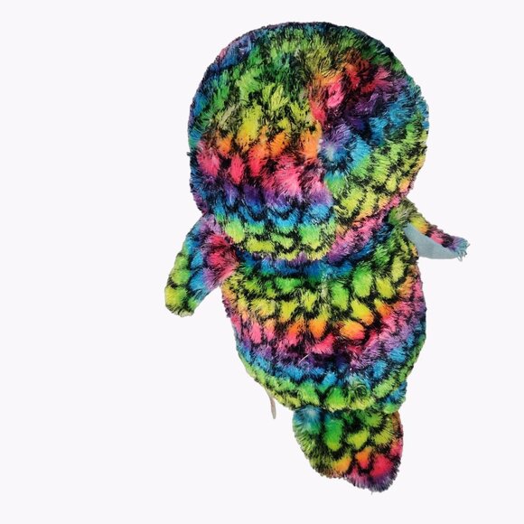 TY Beanie Boos Aria Rainbow Owl 10 in Plush Bird Claires Exclusive Glitter Eyes - Picture 2 of 4